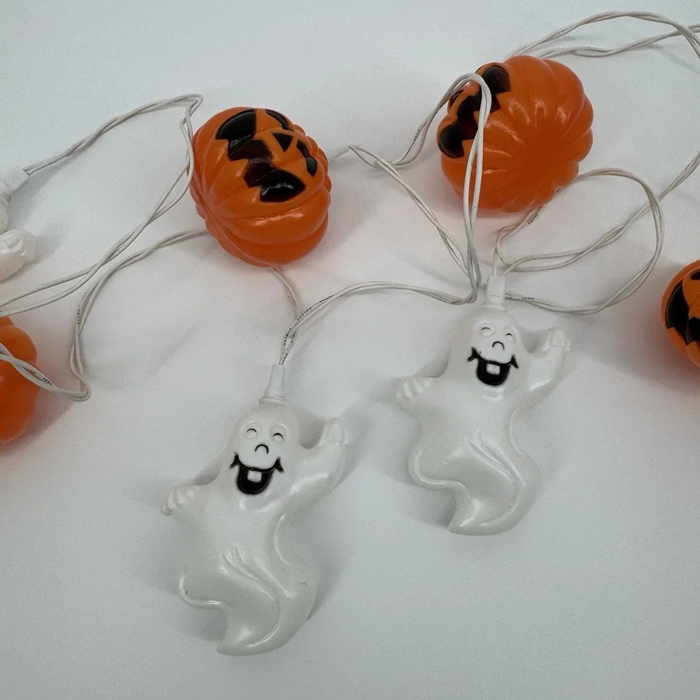 Vintage Halloween Ghost & Jack-O-Lantern String Lights‎ – Tested & Working Retro